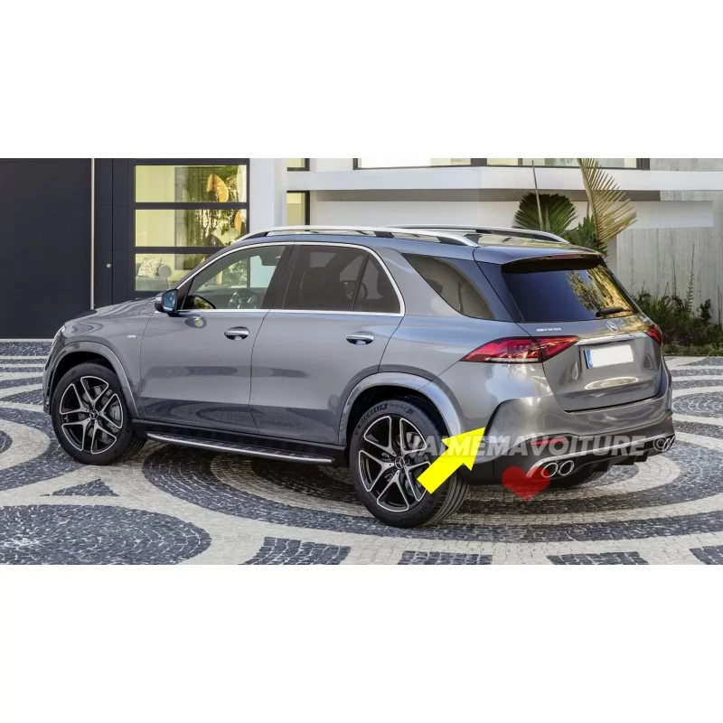 Added Rear Bumper Mercedes Gle W167 Look Gle63 Amg