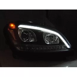 Tube led headlights for Mercedes ML W164 - Black